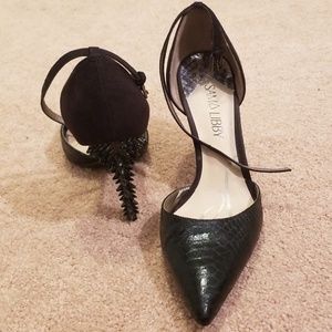 Sam & Libbly Spiked Black Stilleto Heels